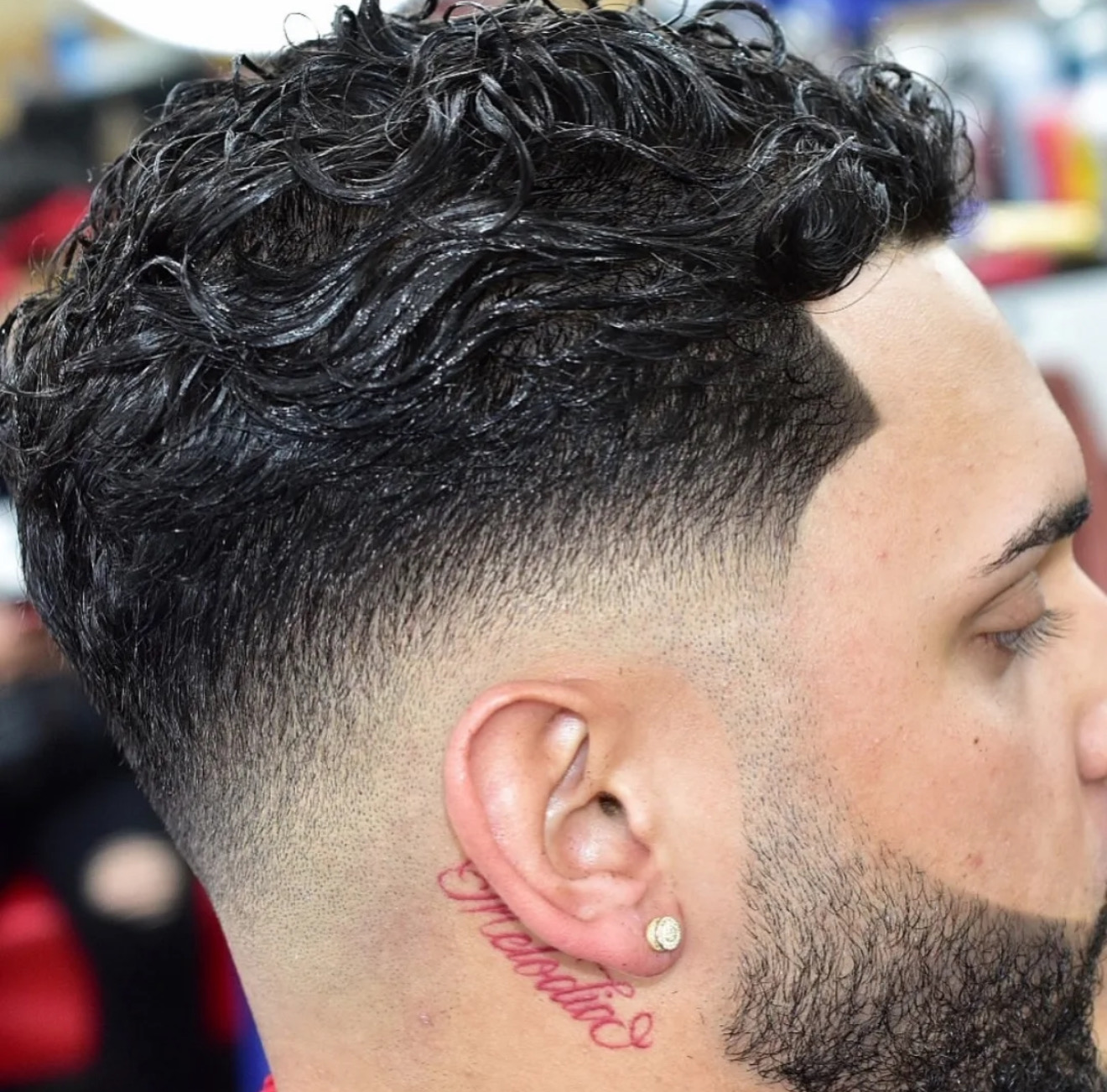 Drop fade with wavy top