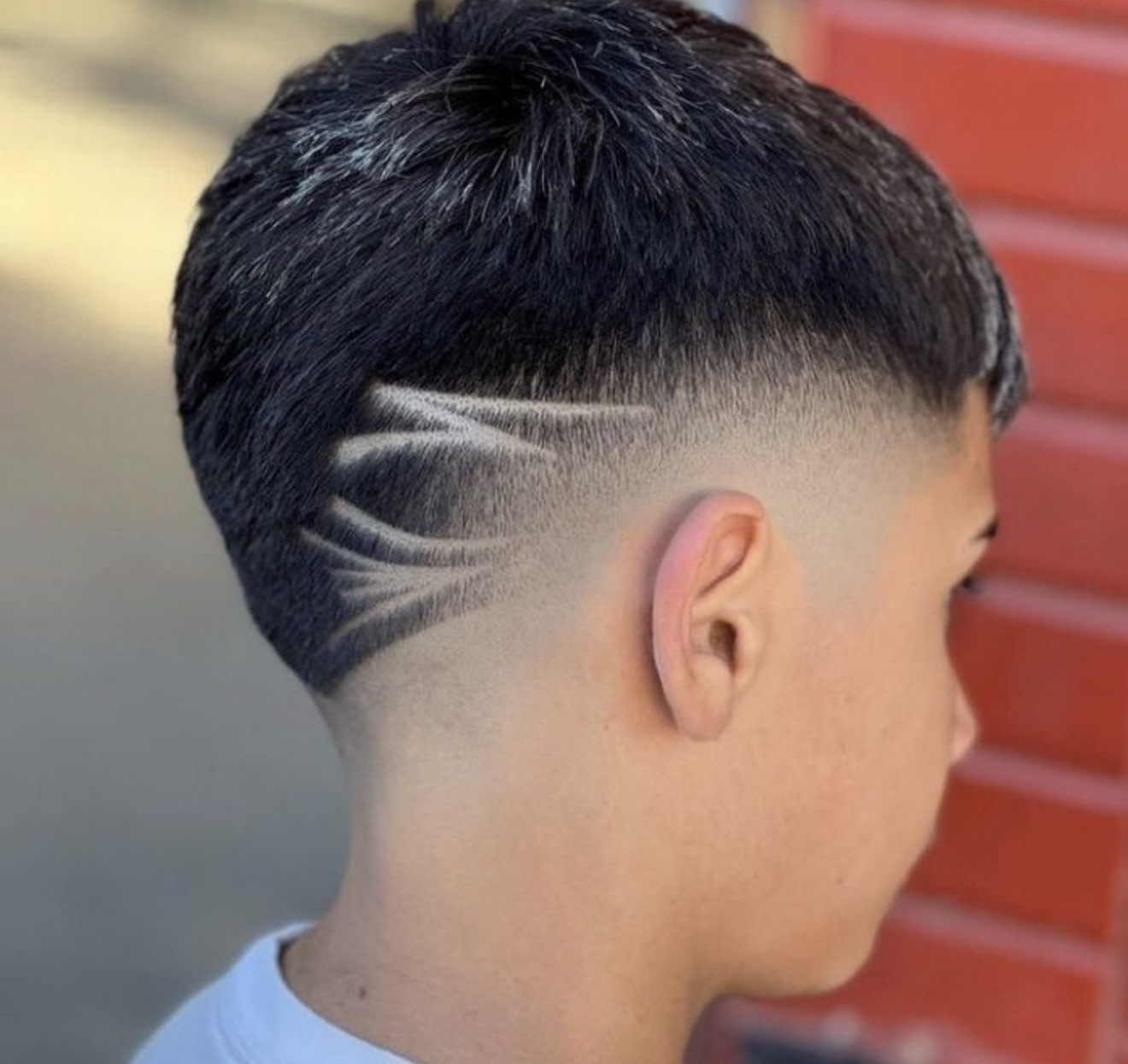 Mushroom cut with hair design