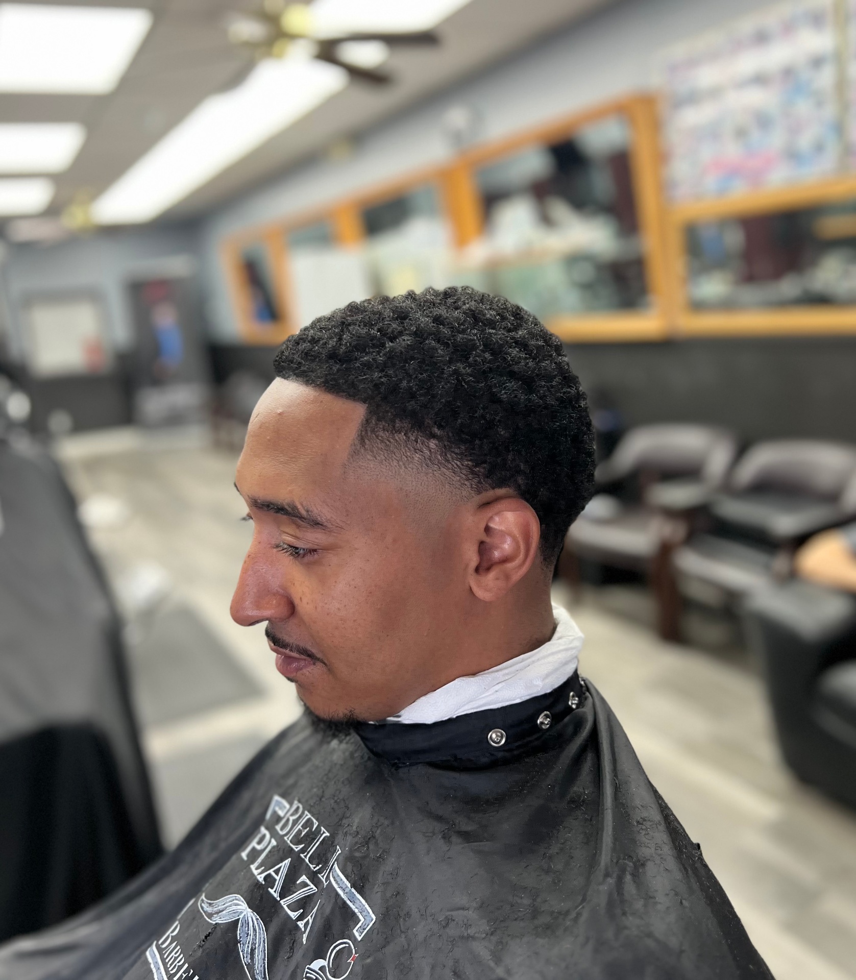 Afro taper with crisp line-up